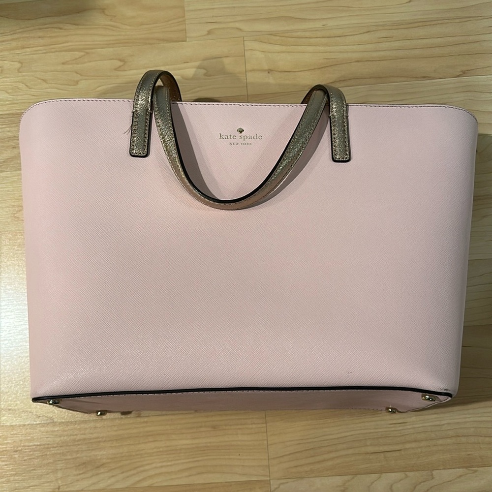 Kate Spade Light Pink Tote with Gold Handles